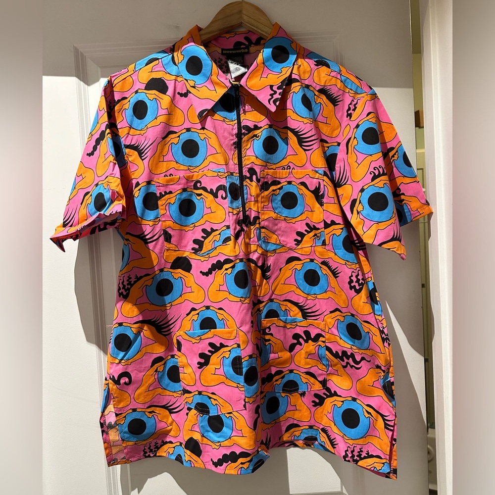 Nooworks Psychedelic Eyes Work Shirt Size 1